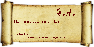 Hasenstab Aranka névjegykártya